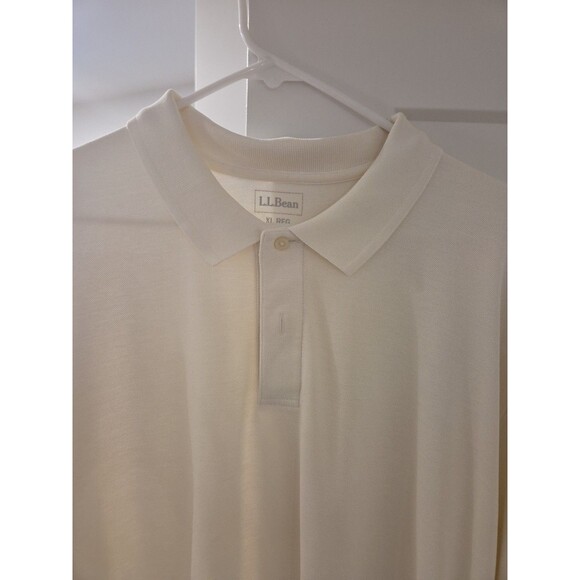 #75 L.L.LL BEAN Mens Polo Shirt Extra Large XL White Cotton - Picture 2 of 4